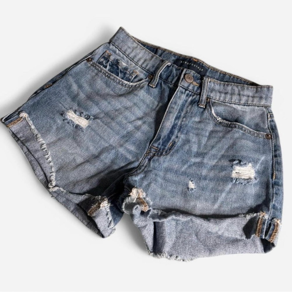 High Rise Shorts Aeropostale Distressed